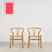 Pair of CH24 Wishbone chairs by Hans J. Wegner, Denmark, 1970s
