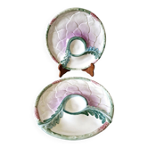 2 vintage artichoke plates in majolica.