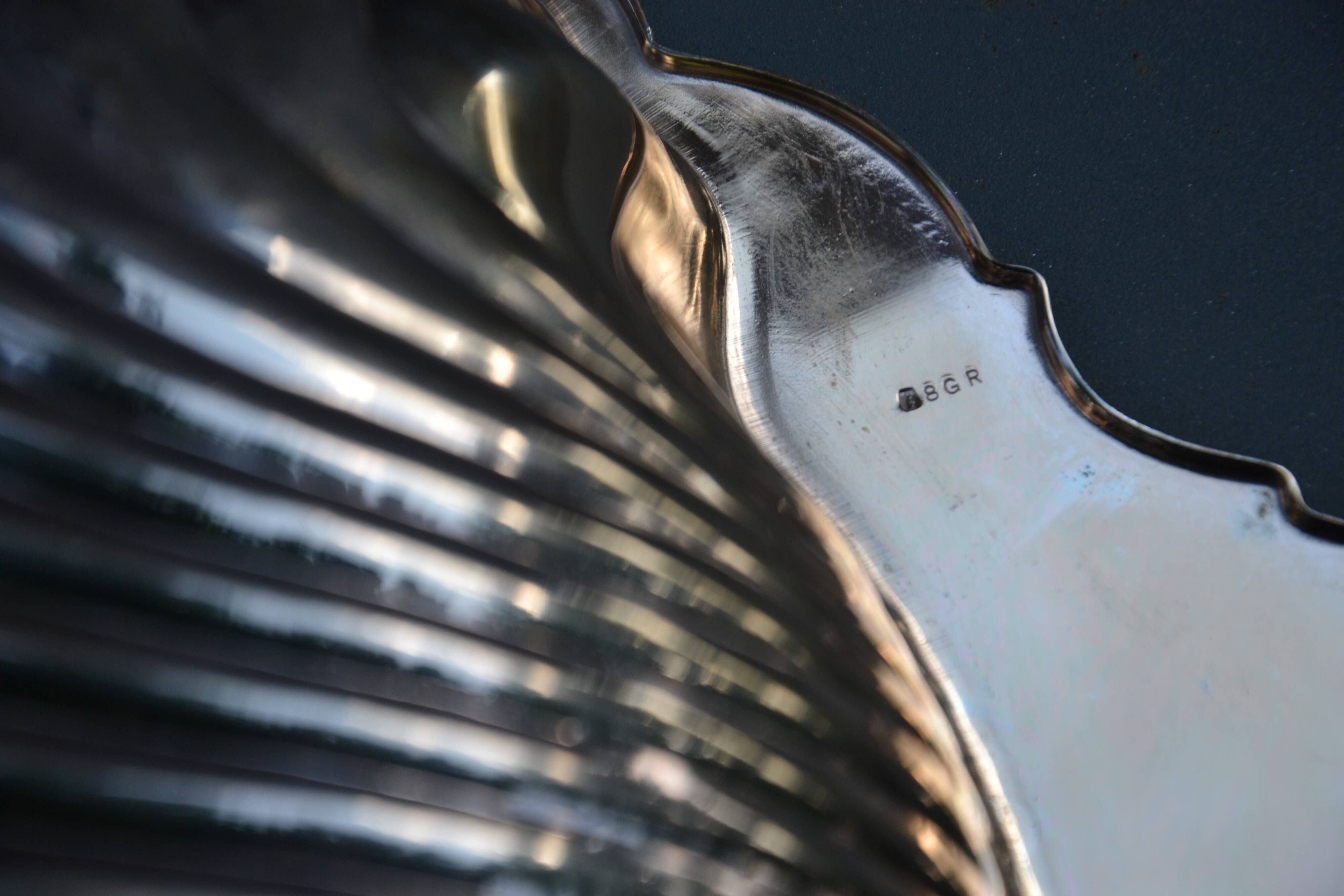 Silver-plated shell-shaped bowl/dish/vegetable dish