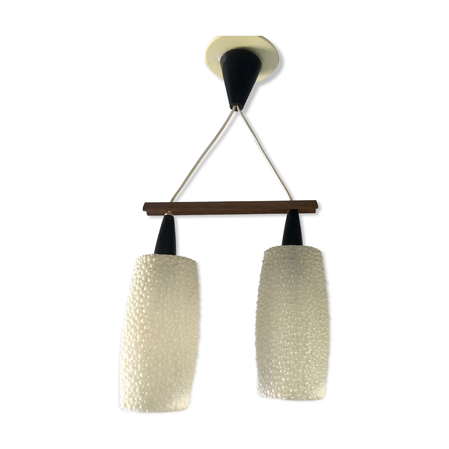 Scandinavian bubble suspension light 2 bulbs - 1960