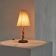 Tree Trunk table lamp in acacia, oak, and linen, 1950s