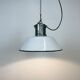 Industrial White Enamel Industrial Lamp with Cast Aluminium Top from EOW, 1950s