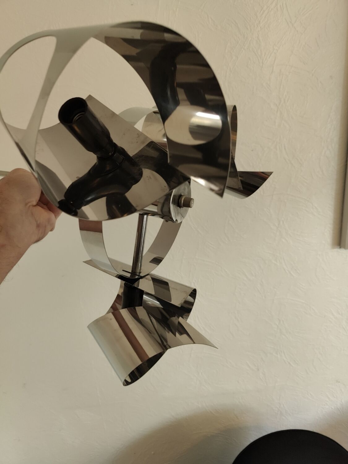 Space age chrome design chandelier suspension