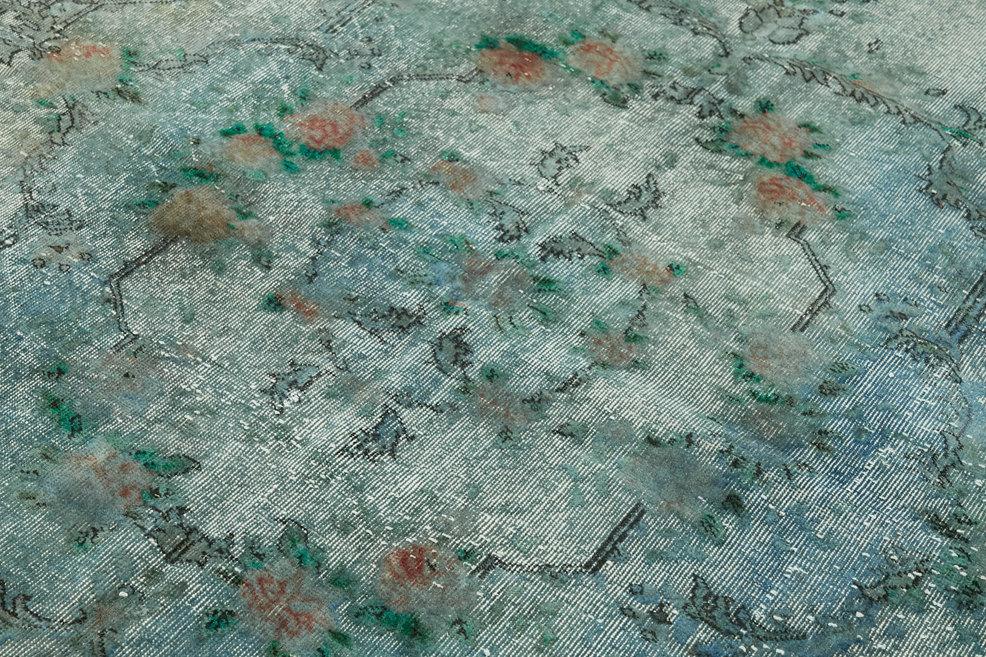 Handmade Contemporary Turkish 1970s 189 cm x 296 cm Blue Carpet