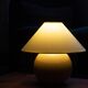 Ceramic ball lamp base in caramel beige color, 70s