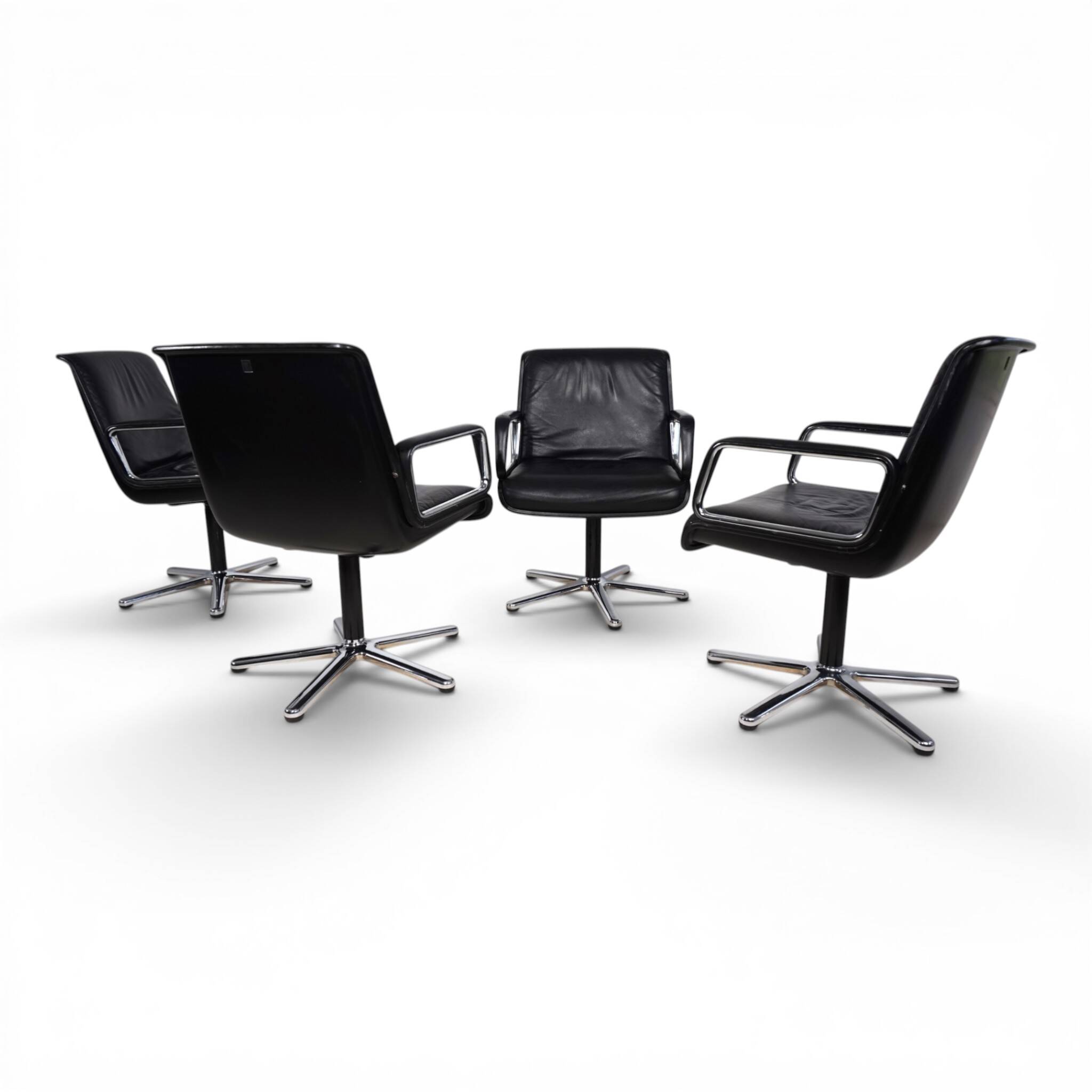 Set of 4 Wilkhahn Delta swivel chairs by Delta Design, 1970