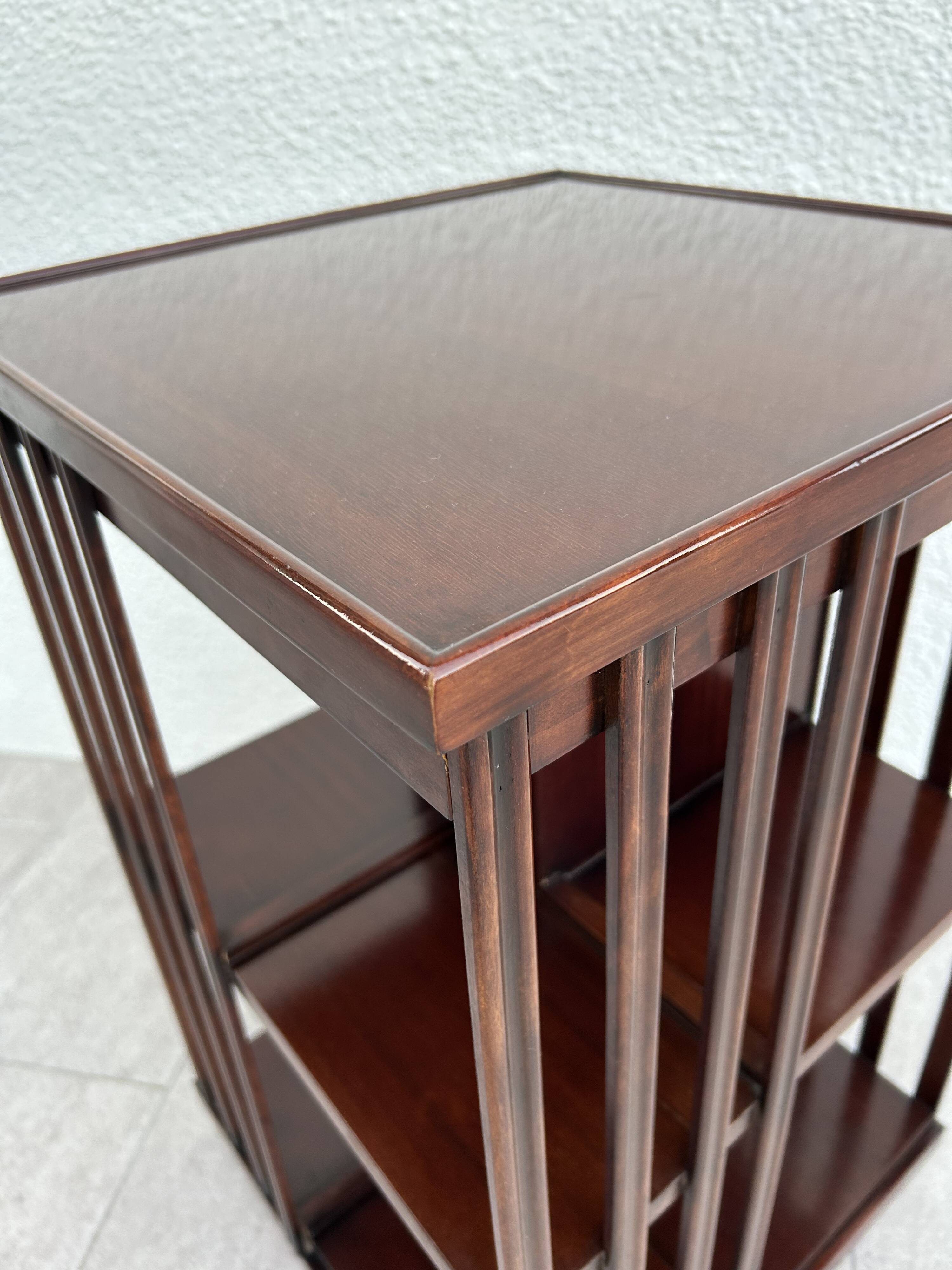 Mahogany rotating bookcase