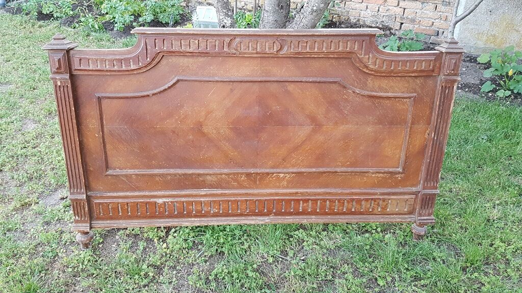 Old wooden headboard