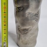 Hammered tin cup, signed