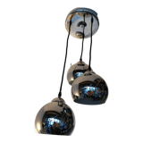 3 chrome balls pendant lamp 80s