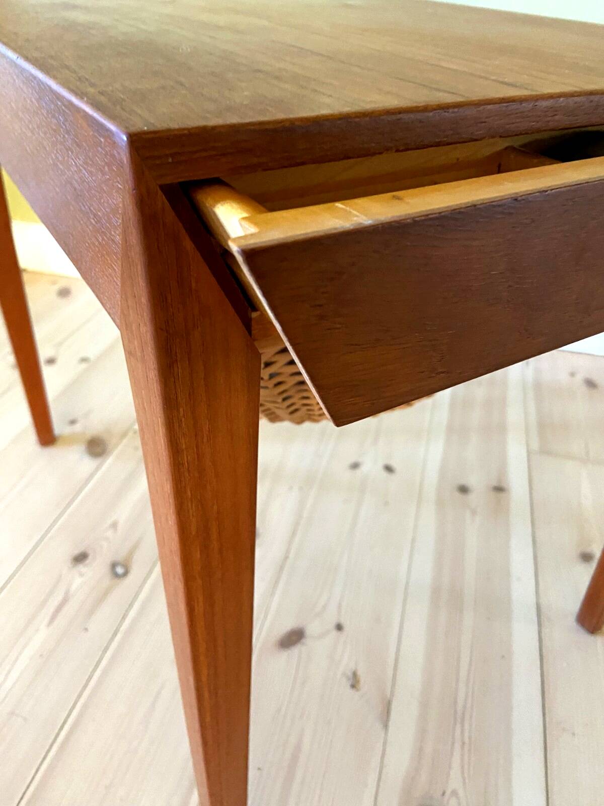 Vintage Danish teak sewing table by Severin Hansen for Haslev Furniture 1960