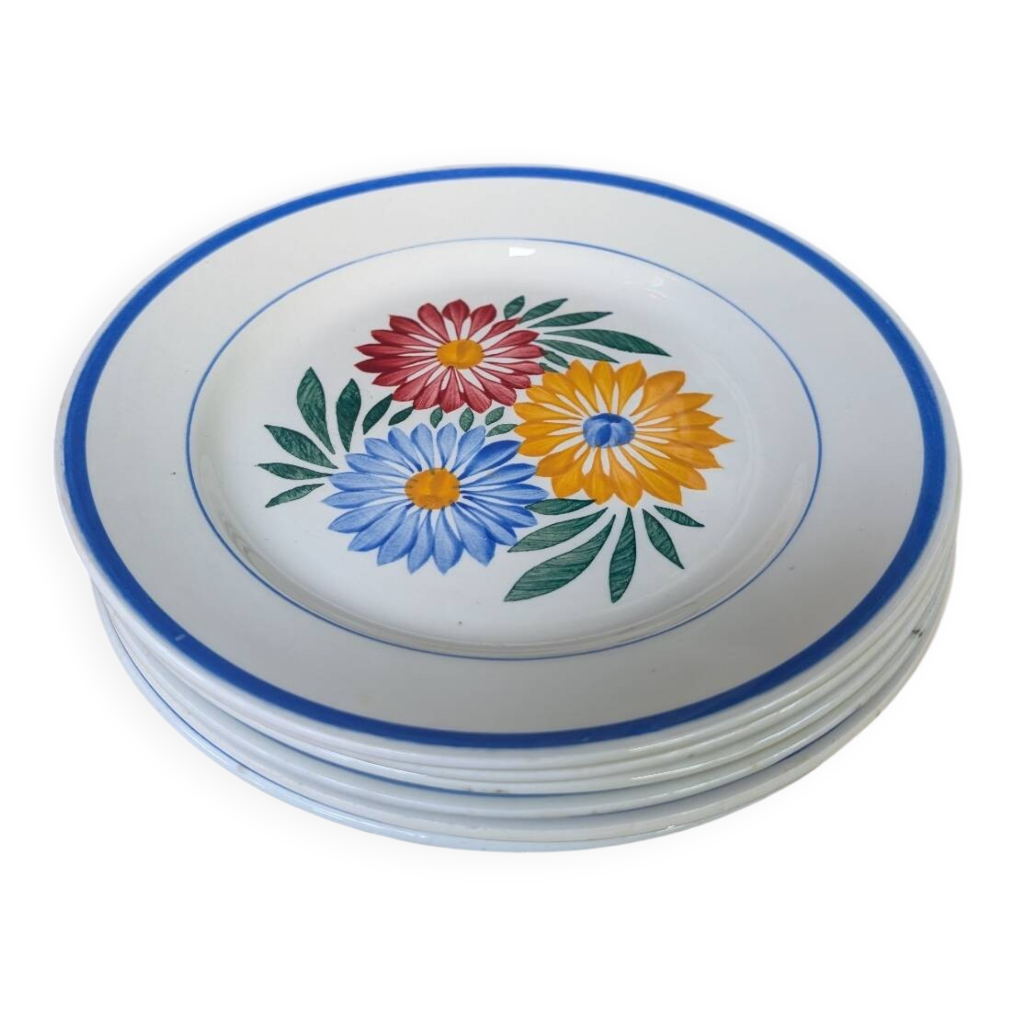 Ensemble assiettes a dessert vintage