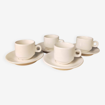 4 fours and 4 bistro coffee saucers