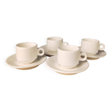 4 fours and 4 bistro coffee saucers