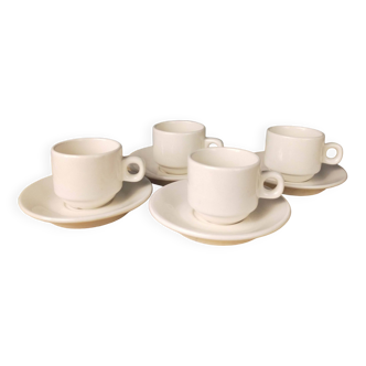 4 fours and 4 bistro coffee saucers