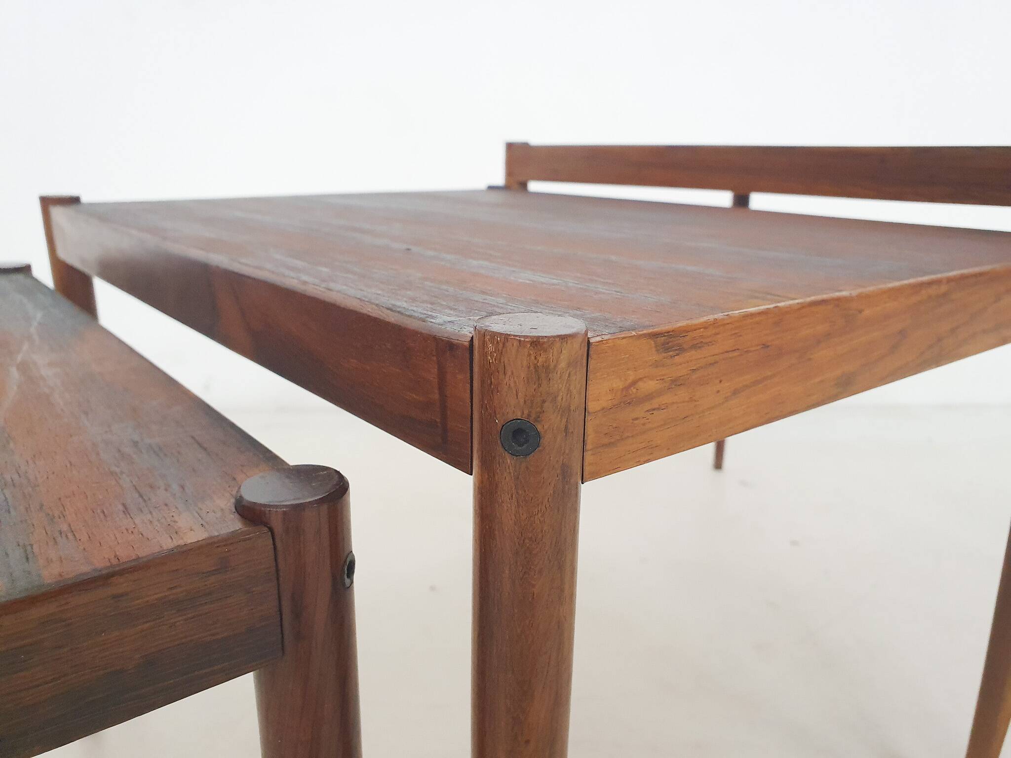 Mid-century wooden nesting tables, The Netherlands 1950's
