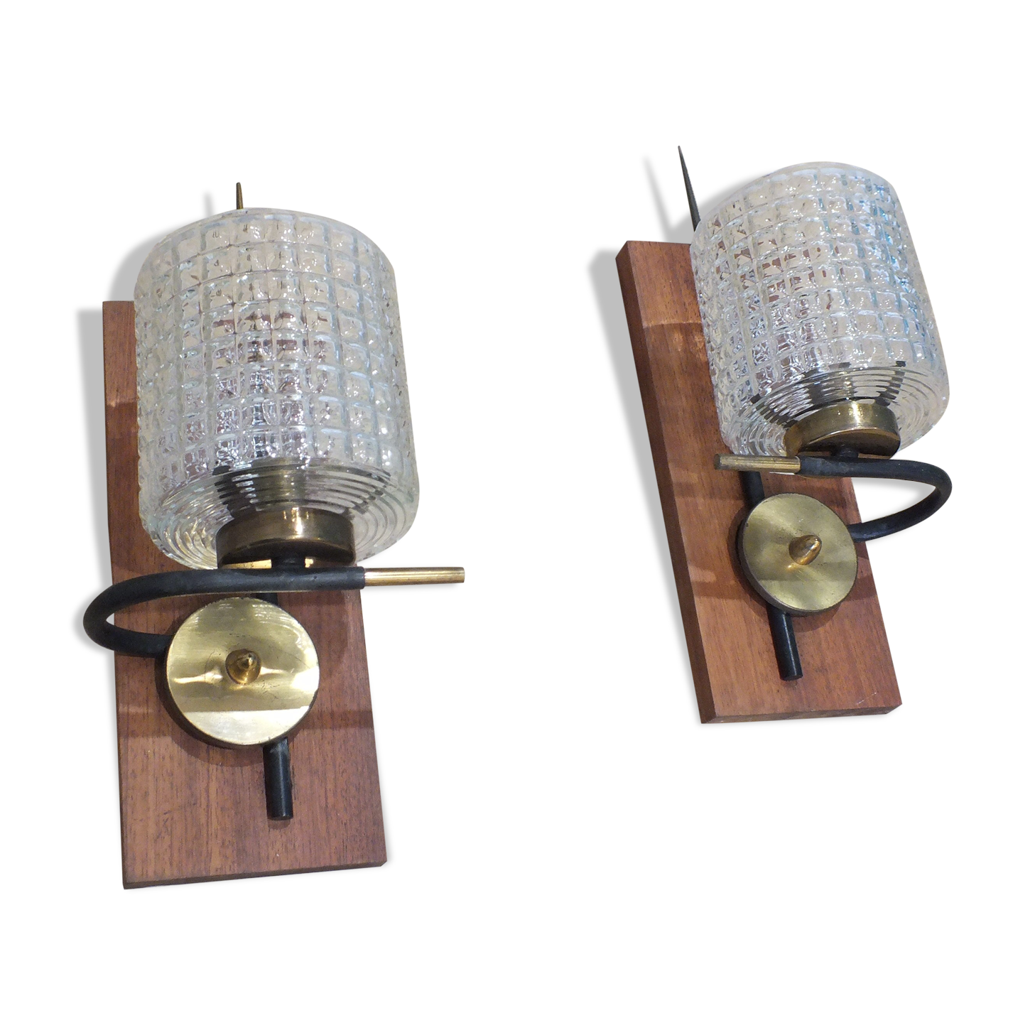Paire d'appliques vintage années 50 Arlus style scandinave