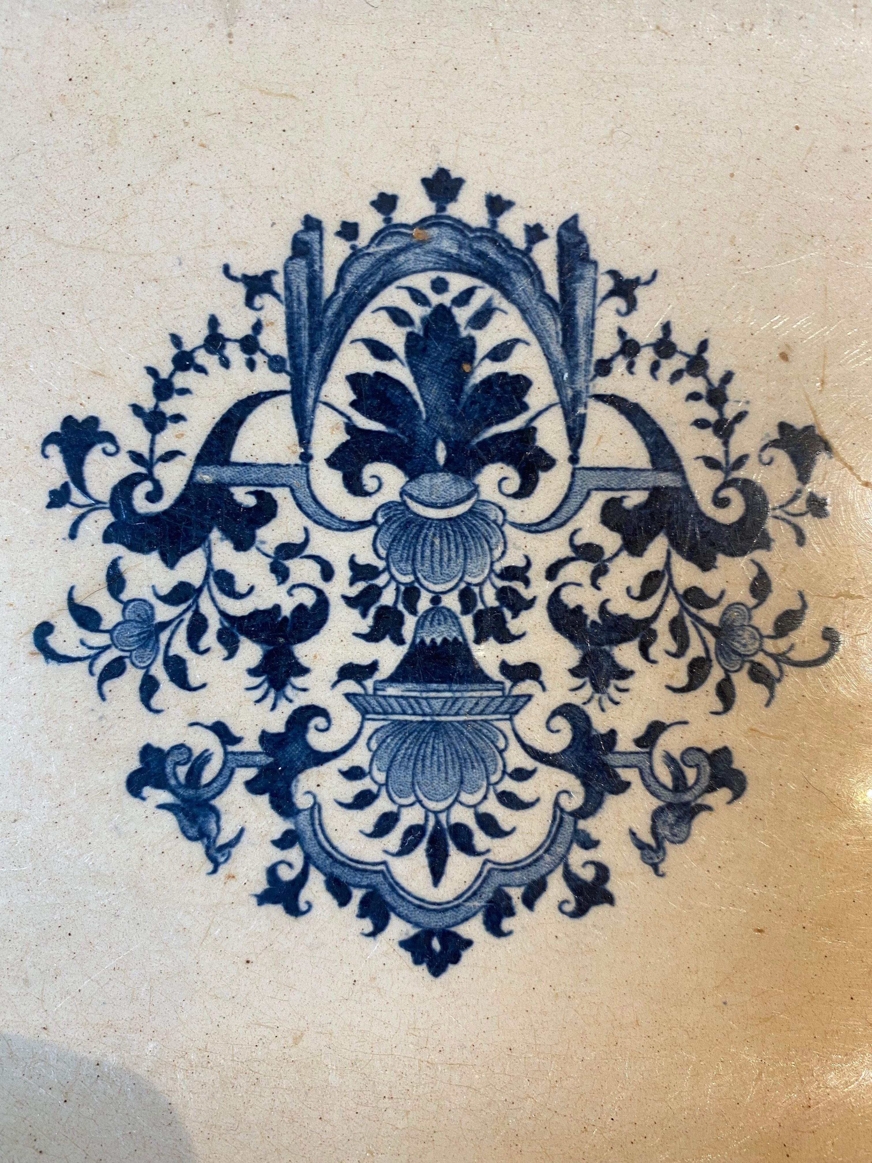 Rectangular dish, Manufacture de Gien model Blue square