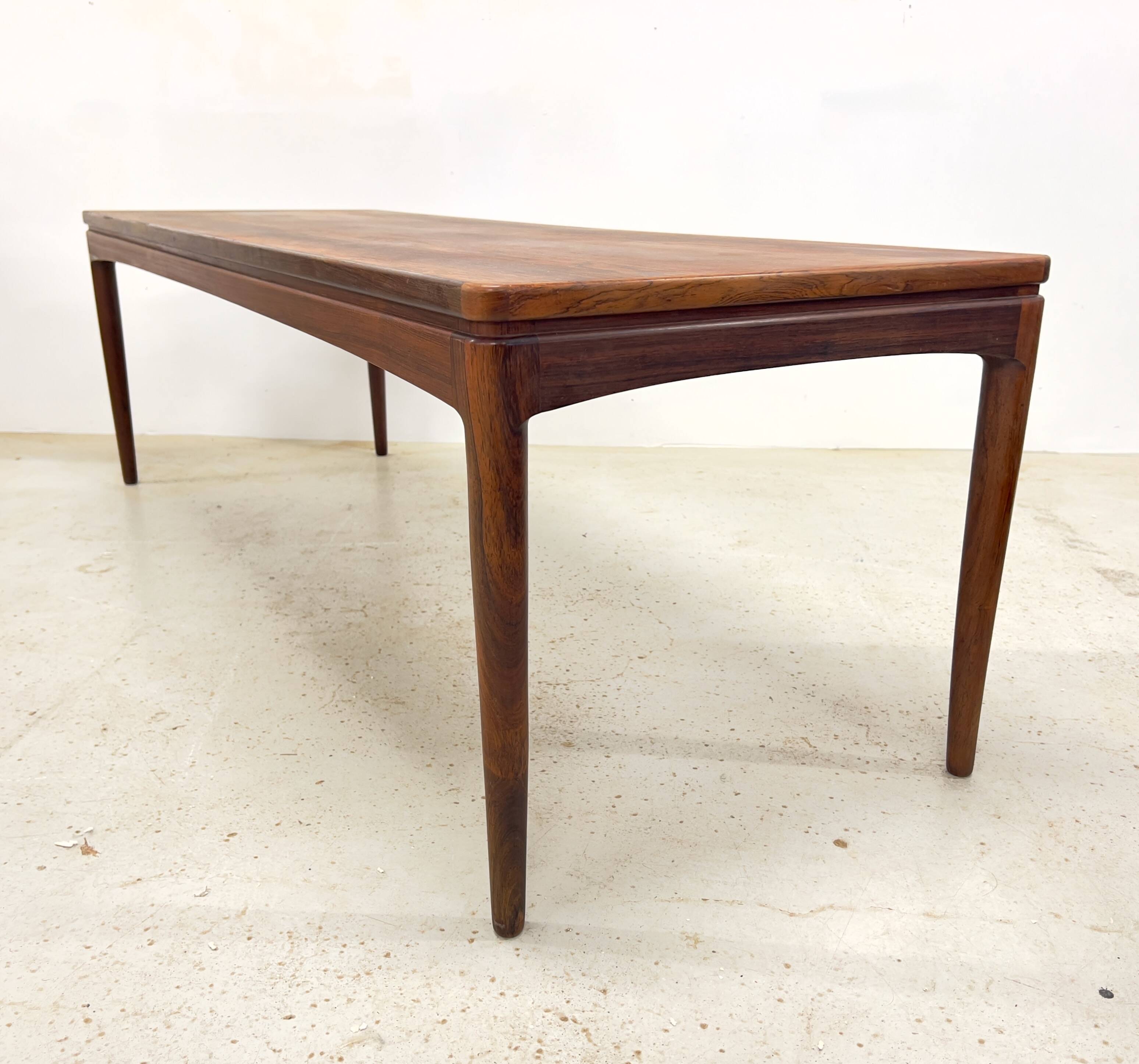 Danish long rosewood coffee table