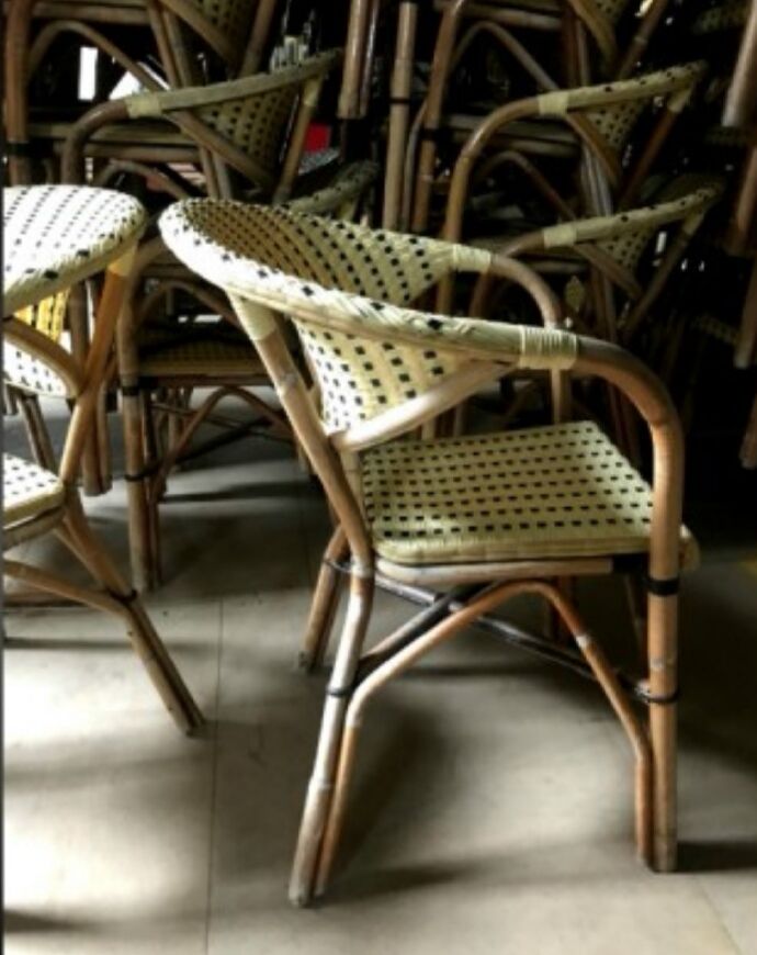 Lot of 100 chairs terrace bistro