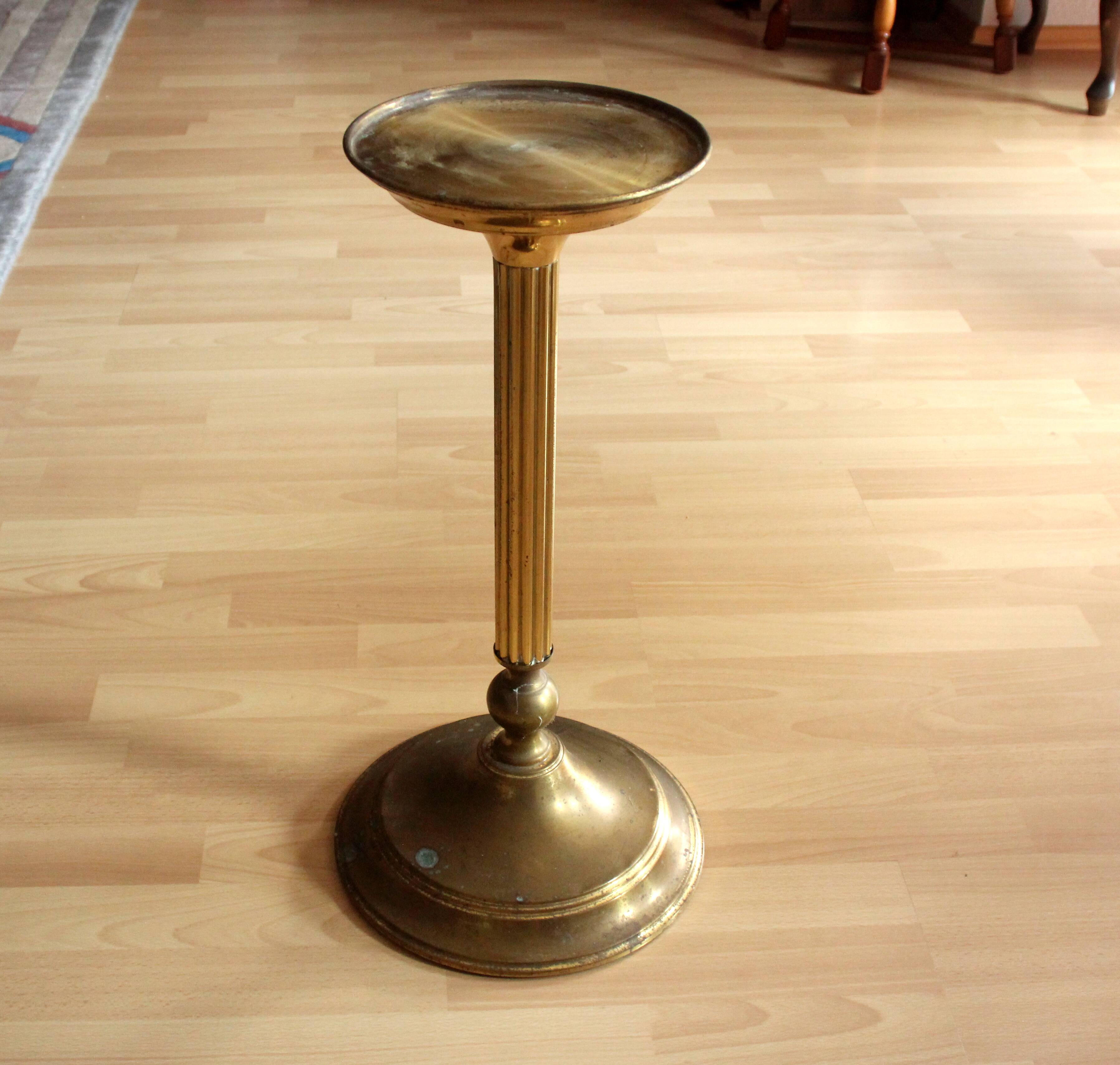 High brass and metal  pedestal - column - Vintage from the 60s