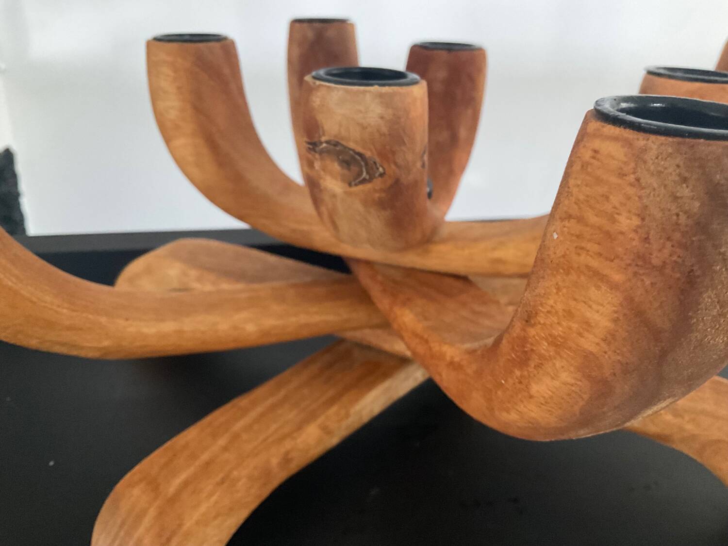 Scandinavian wooden candlestick 8 lights