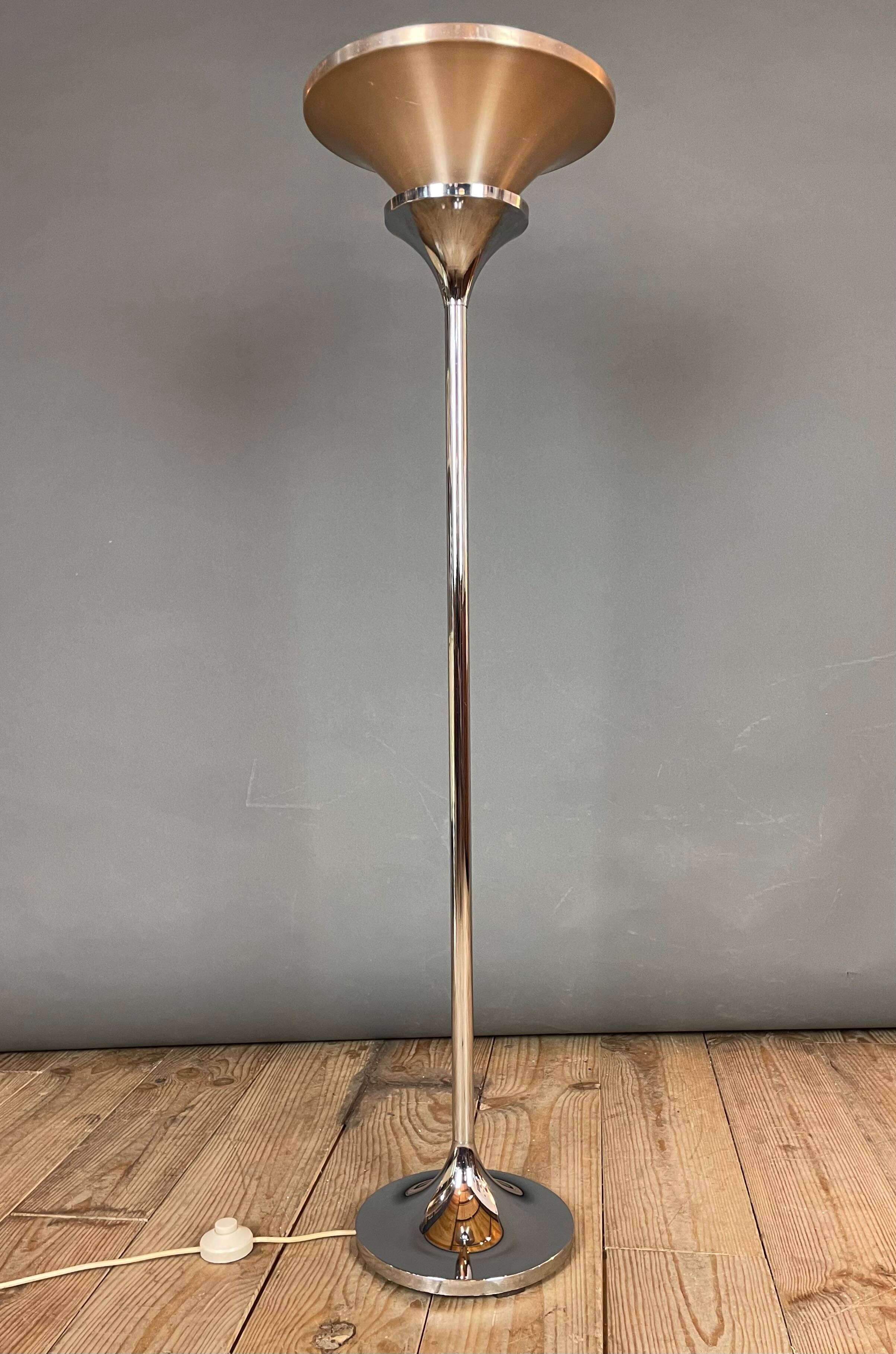 Chrome floor lamp 1970s Erco