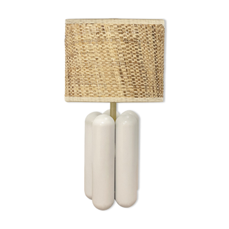 White Charlotte raffia lamp - Cosin Paris