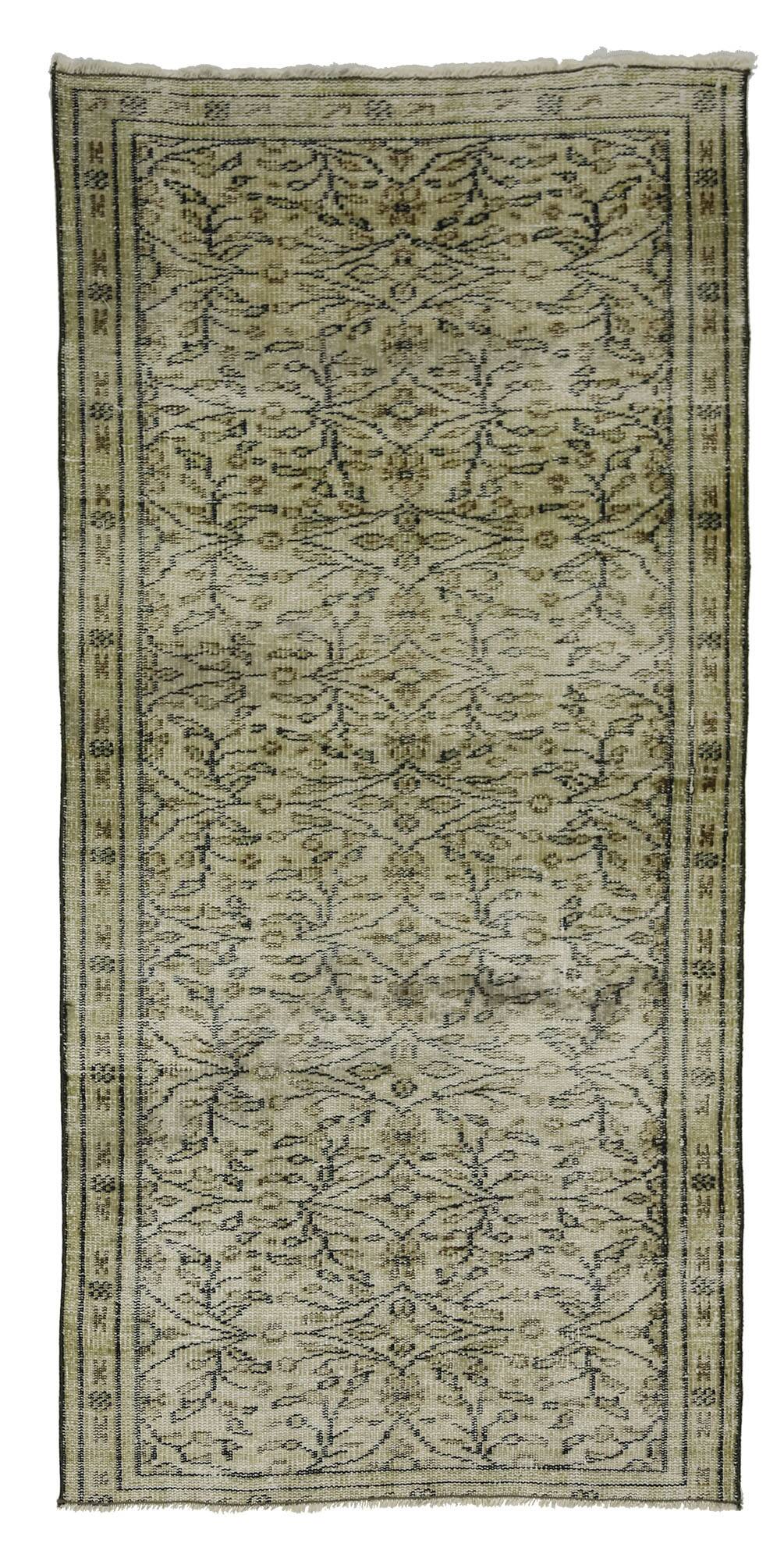 Tapis vintage anatolien turc fait à la main 197 cm x 95 cm