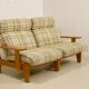 Sofa 2 places convertible into armchairs year 70-80 Solid pine.