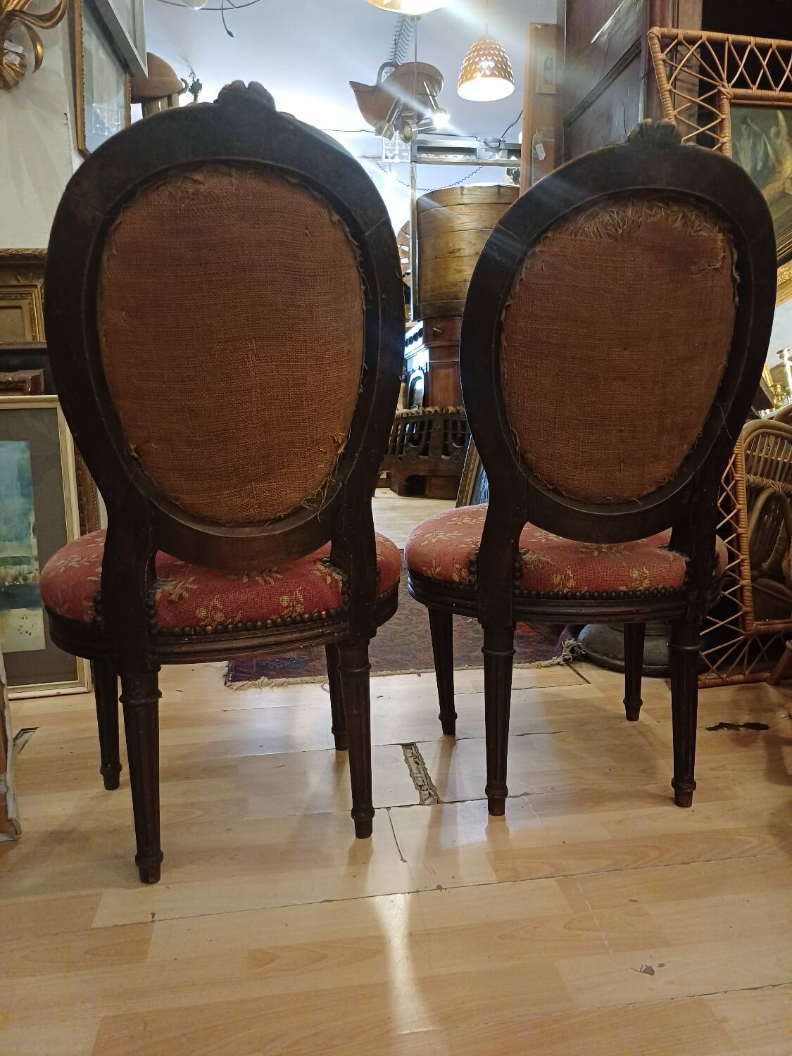 Paire De petite chaise d'appoint, époque Louis 16, 18 eme