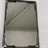 Black metal and brass mirror with gunmetal finish