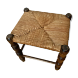 Rests foot wooden stool and wicker