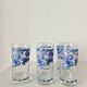 Set of 5 vintage glasses "Blue Fruit Pattern" 1970s - by Cervé Italy
