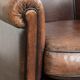 Vintage sheepskin armchair with a unique design and timeless appearance