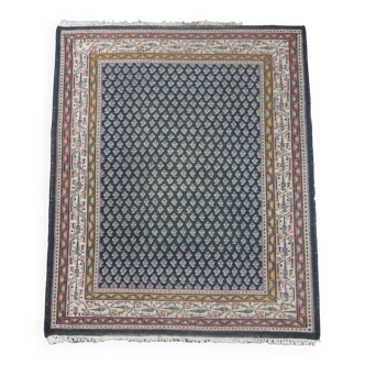 Beautiful vintage oriental rug with mainly blue colours 195x147cm