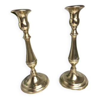 Pair of brass candlesticks