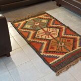 Kilim cotton and burlap carpet - 90cm x 160cm