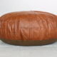 Pouf en cuir de couleur cognac 1960