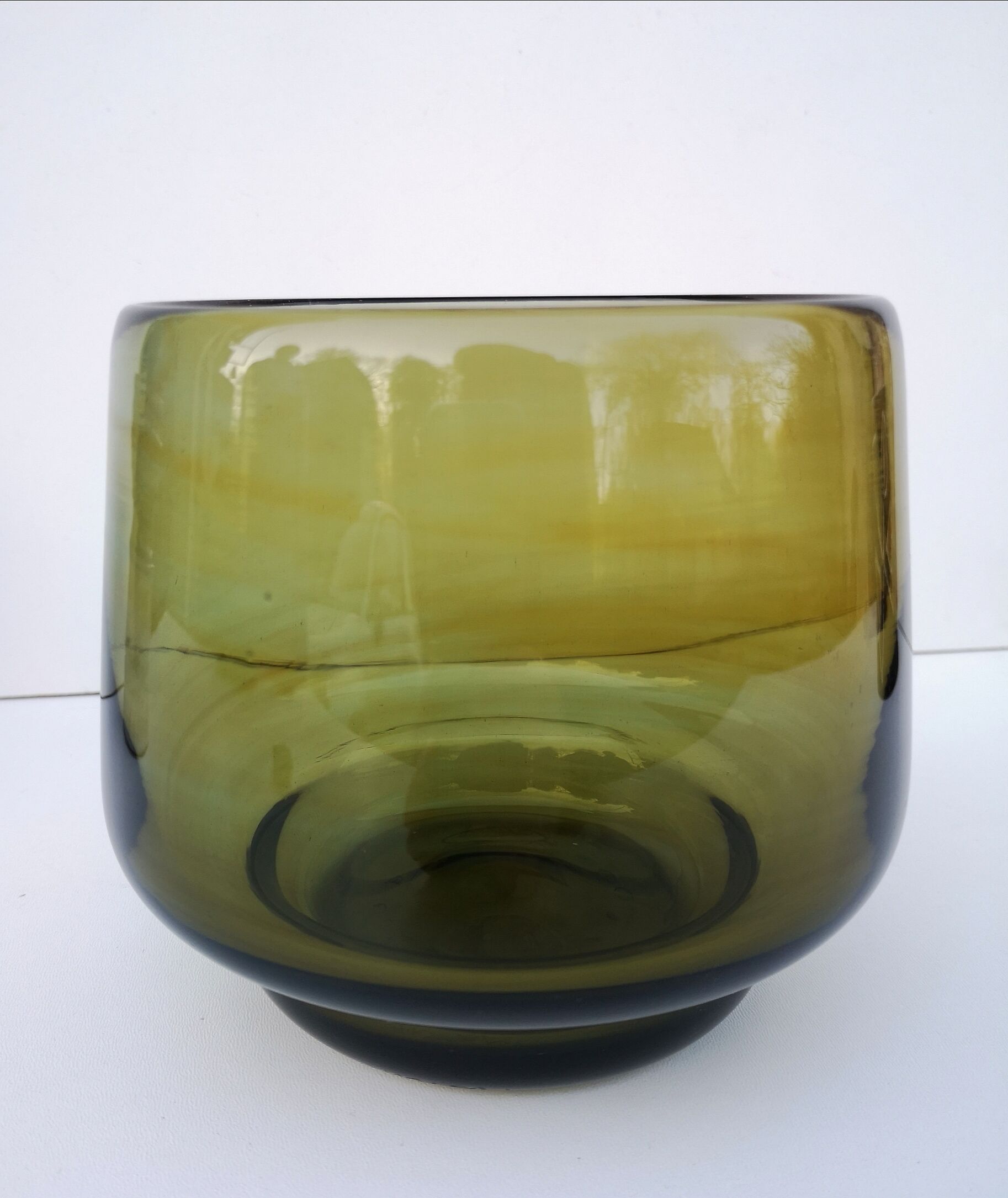 Blown glass vase, signed Claude Morin, Dieulefit