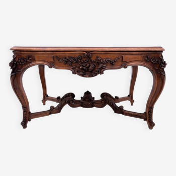 Richly carved table, France, late 19th century.