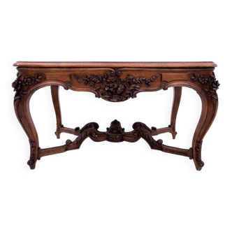 Richly carved table, France, late 19th century.