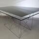 Steel and glass dining table by Max Sauze for Max Sauze Studio, 1970s