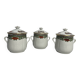 Set of three ribbed porcelain cream pots, 20th century.