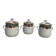 Set of three ribbed porcelain cream pots, 20th century.