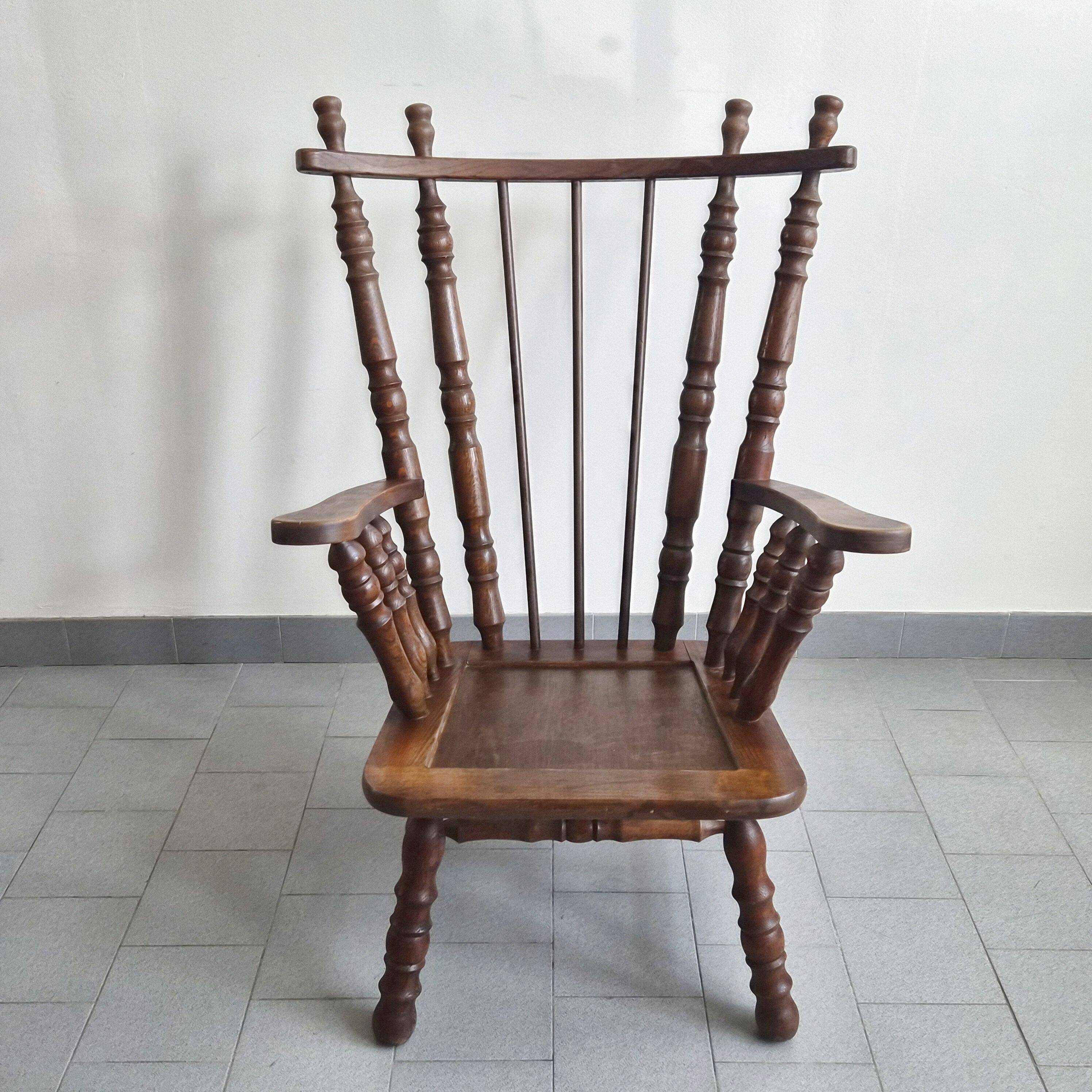 Pair of vintage brutalist armchairs from the 1970s.