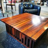 Table basse XL design vintage en bois exotique