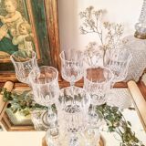 6 crystal stemmed glasses, Cristal d'Arques, Longchamp model