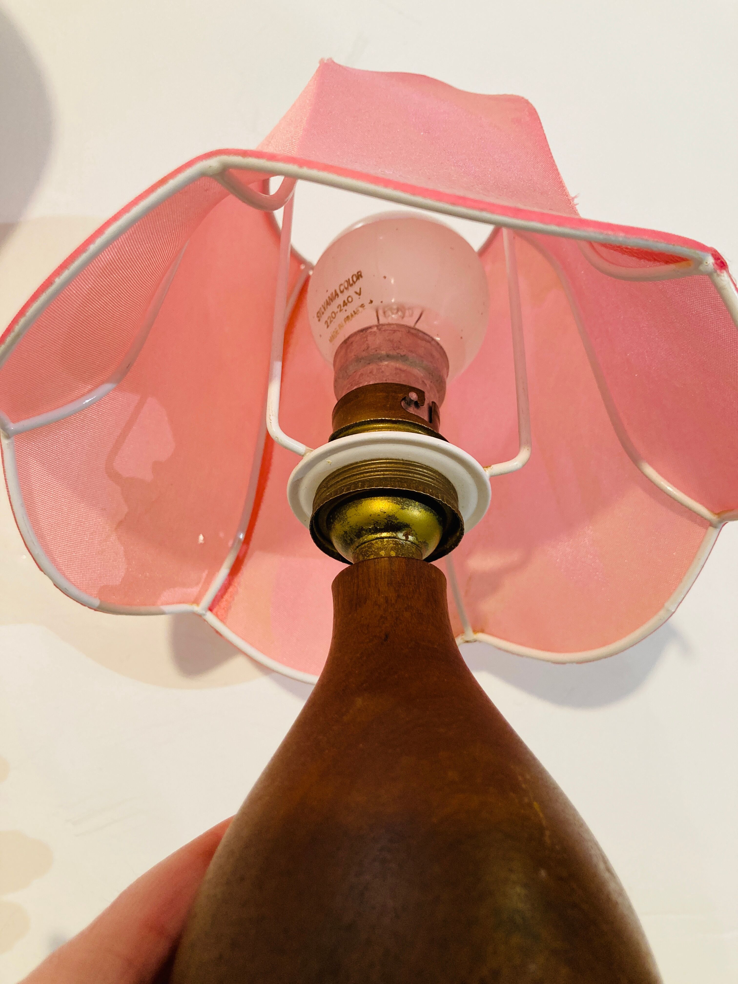 2 bedside lamps pink spirit 40s-50s