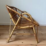 Vintage rattan bench